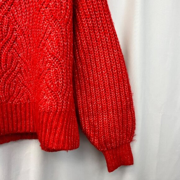 A New Day Womens Long Bishop Sleeve Cowl Neck Red Sweater Knit XS - Picture 4 of 9